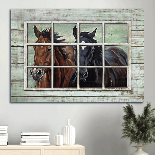 Jesus Landscape Canvas- Amazing black horse, Watercolor horse, Horse of God Landscape Canvas- Gift For Christian