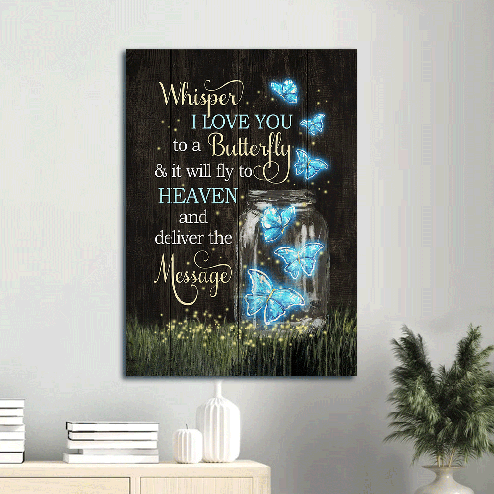 Jesus Portrait Canvas- Amazing butterfly, Firefly drawing Portrait Canvas- Gift For Christian- Whisper I love you to a butterfly