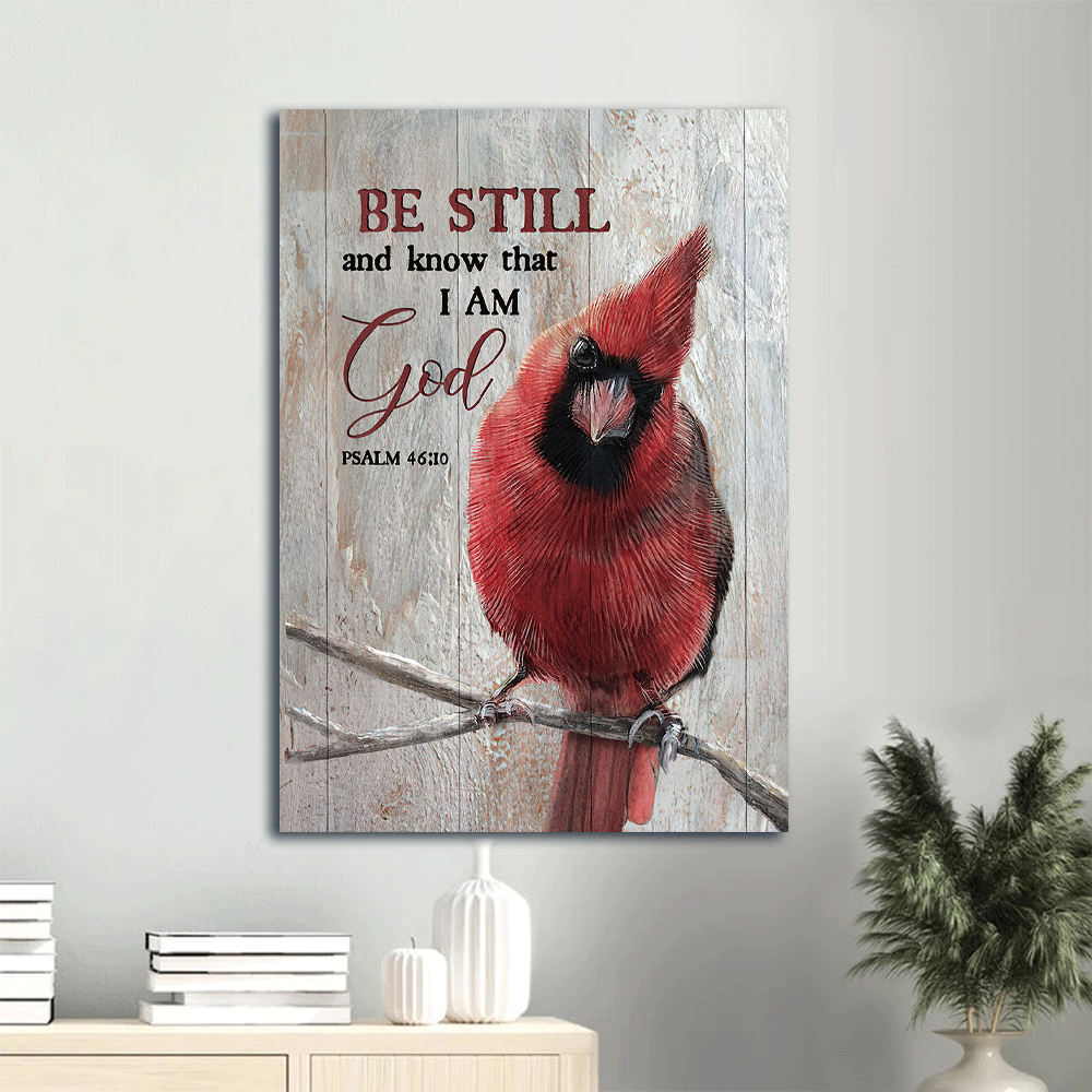 Jesus Portrait Canvas- Amazing Red cardinal Portrait Canvas- Gift for Christian- Be still and know that I am God