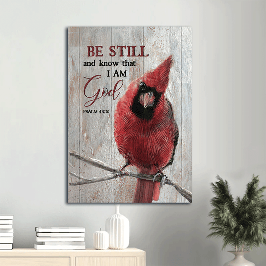 Jesus Portrait Canvas- Amazing Red cardinal Portrait Canvas- Gift for Christian- Be still and know that I am God