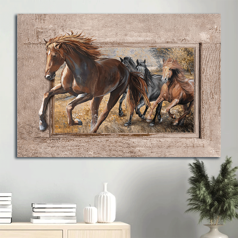 Jesus Landscape Canvas - American Quarter Horse, Running horse, Meadow land Landscape Canvas - Gift For Religious Christian