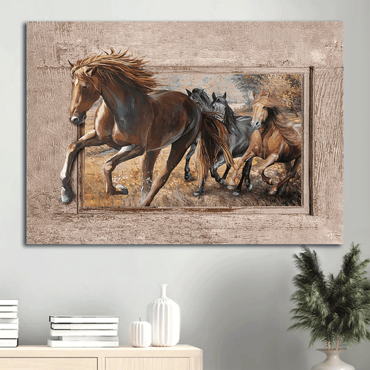Jesus Landscape Canvas - American Quarter Horse, Running horse, Meadow land Landscape Canvas - Gift For Religious Christian