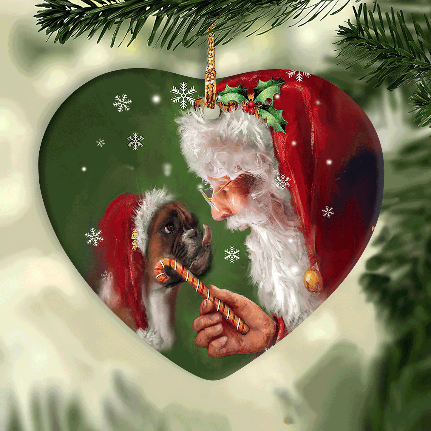 Boxer - Heart Ceramic Ornament - Christmas With Santa Clause, Christmas Gift - Gifts For Boxer Lover, Gifts For Dog Lover, Dog Mom, Gifts For Christmas Home Decor