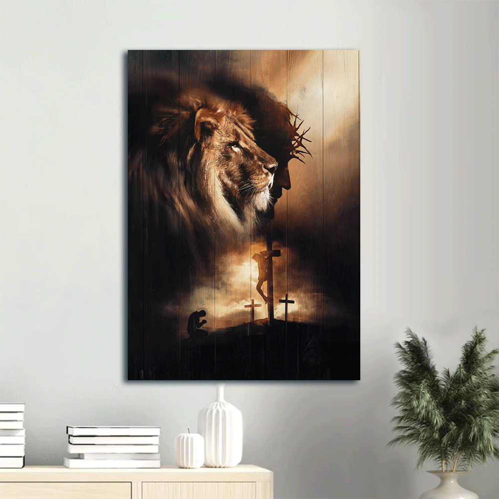 Jesus Portrait Canvas- Lion of Judah, Jesus profile painting, Praying with Jesus- Gift for Christian - Portrait Canvas Prints, Christian Wall Art