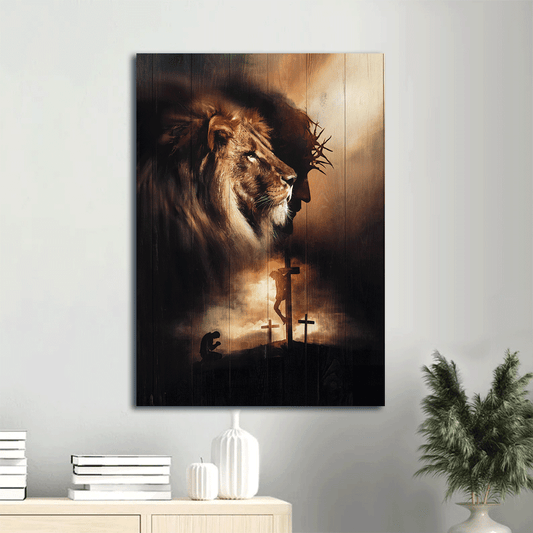 Jesus Portrait Canvas- Lion of Judah, Jesus profile painting, Praying with Jesus- Gift for Christian - Portrait Canvas Prints, Christian Wall Art