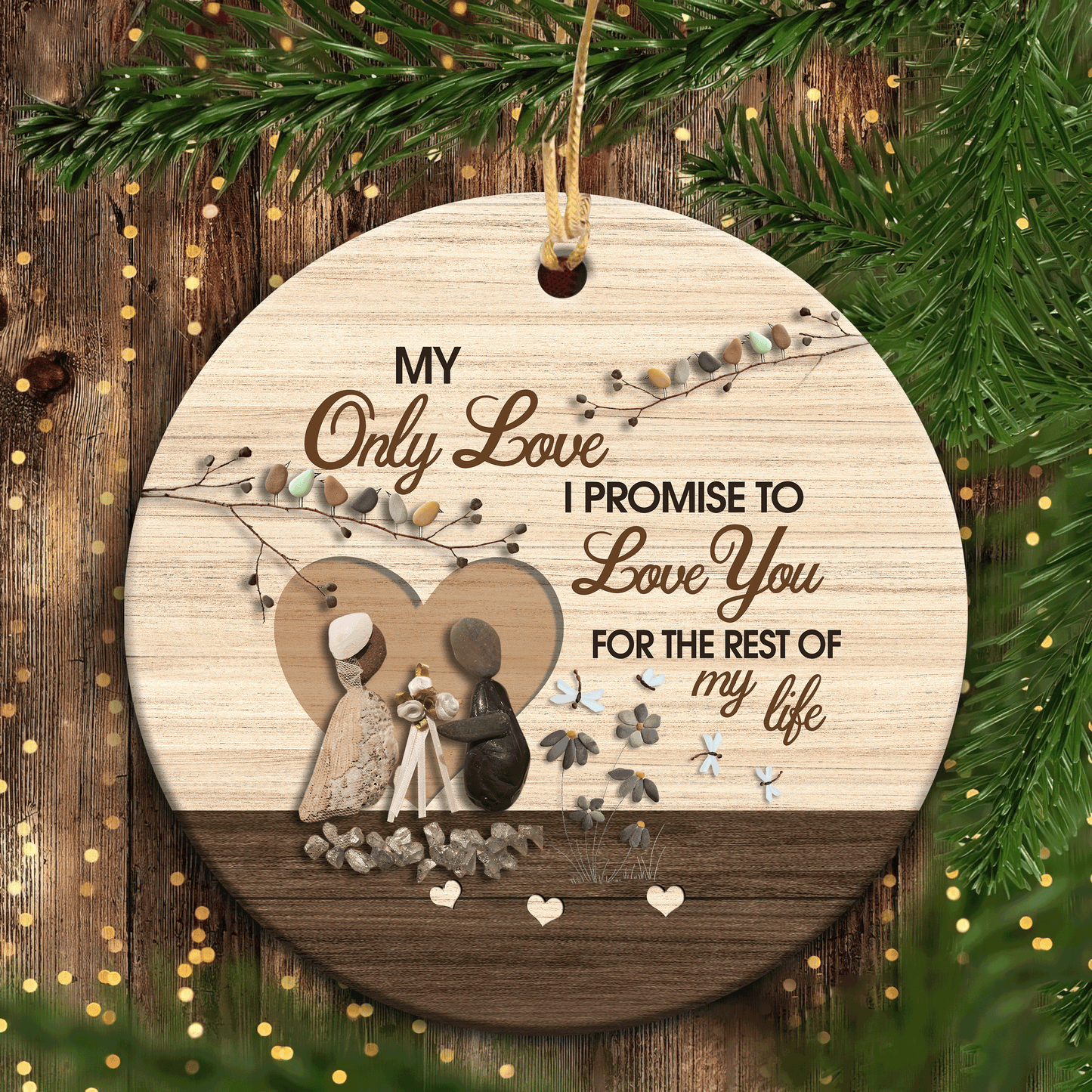 Best Gifts For Wedding, Anniversary, Couple, Spouse, Bride And Groom Christmas Ornaments, Thanksgiving Decor, Love You For The Rest Of My Life