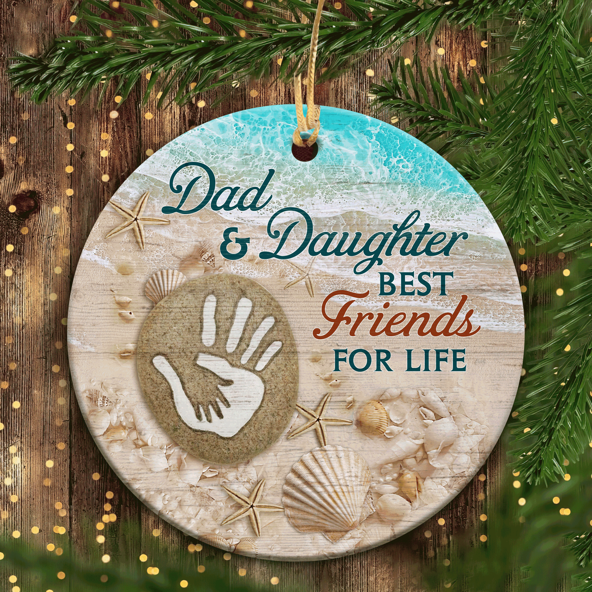 Christmas Gifts For Daughter From Dad, Dad To Daughter Christmas Ceramic Ornament, Family Ornaments, Hand In Hand, Best Friend For Life