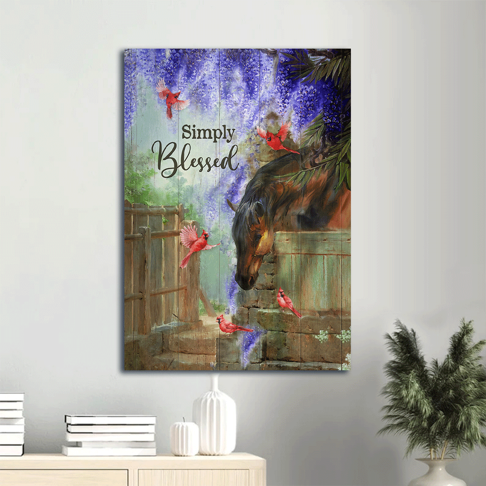 Jesus Portrait Canvas- Dream horse, Wisteria flower, Red cardinal canvas, Simply blessed canvas- Gift for Christian