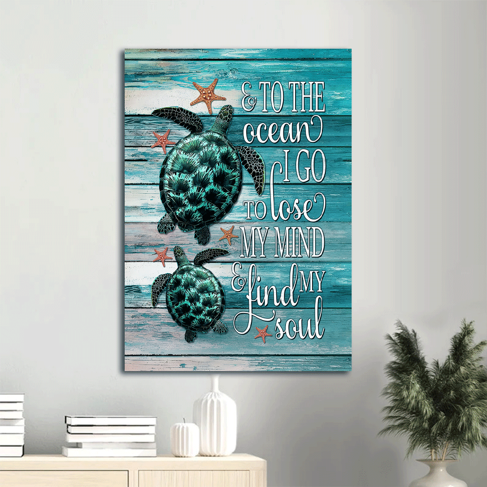 Jesus Portrait Canvas- Great sea turtle, Amazing ocean, Little starfish canvas- Gift for Christian-To the ocean I go - Portrait Canvas Prints, Christian Wall Art