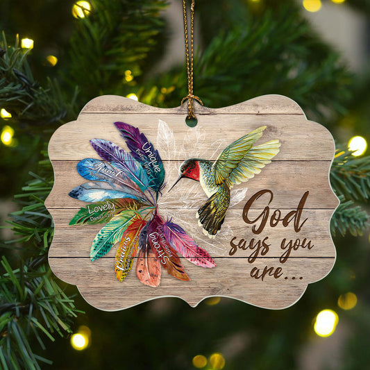 Jesus Benelux Aluminum Ornament - Hummingbird, Colorful Feathers - Christian Gift - God Says You Are Unique