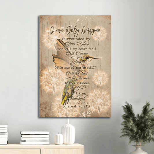 Jesus Portrait Canvas- Hummingbird painting, Vintage painting canvas- Gift for Christian- I can only imagine - Portrait Canvas Prints, Christian Wall Art