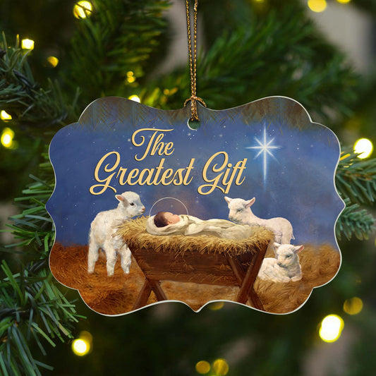 Jesus Benelux Aluminum Ornament - Baby Jesus Lamb - Gift Christian - The Greatest Gift