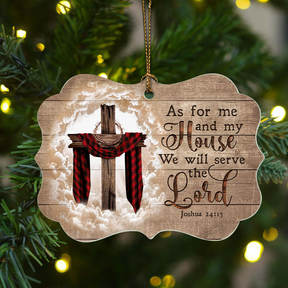 Jesus Aluminum Ornament - The Wooden Cross Aluminum Ornament - Christian Gift For Christmas
