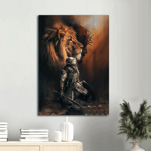 Jesus Portrait Canvas- Jesus Christ, the Lion of Judah, Warrior of Christ, The life of Jesus- Gift for Christian - Portrait Canvas Prints, Christian Wall Art