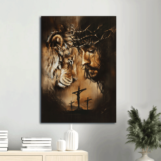 Jesus Portrait Canvas- Jesus painting,  Lion of Judah canvas- Gift for Christian -  Portrait Canvas Prints, Wall Art