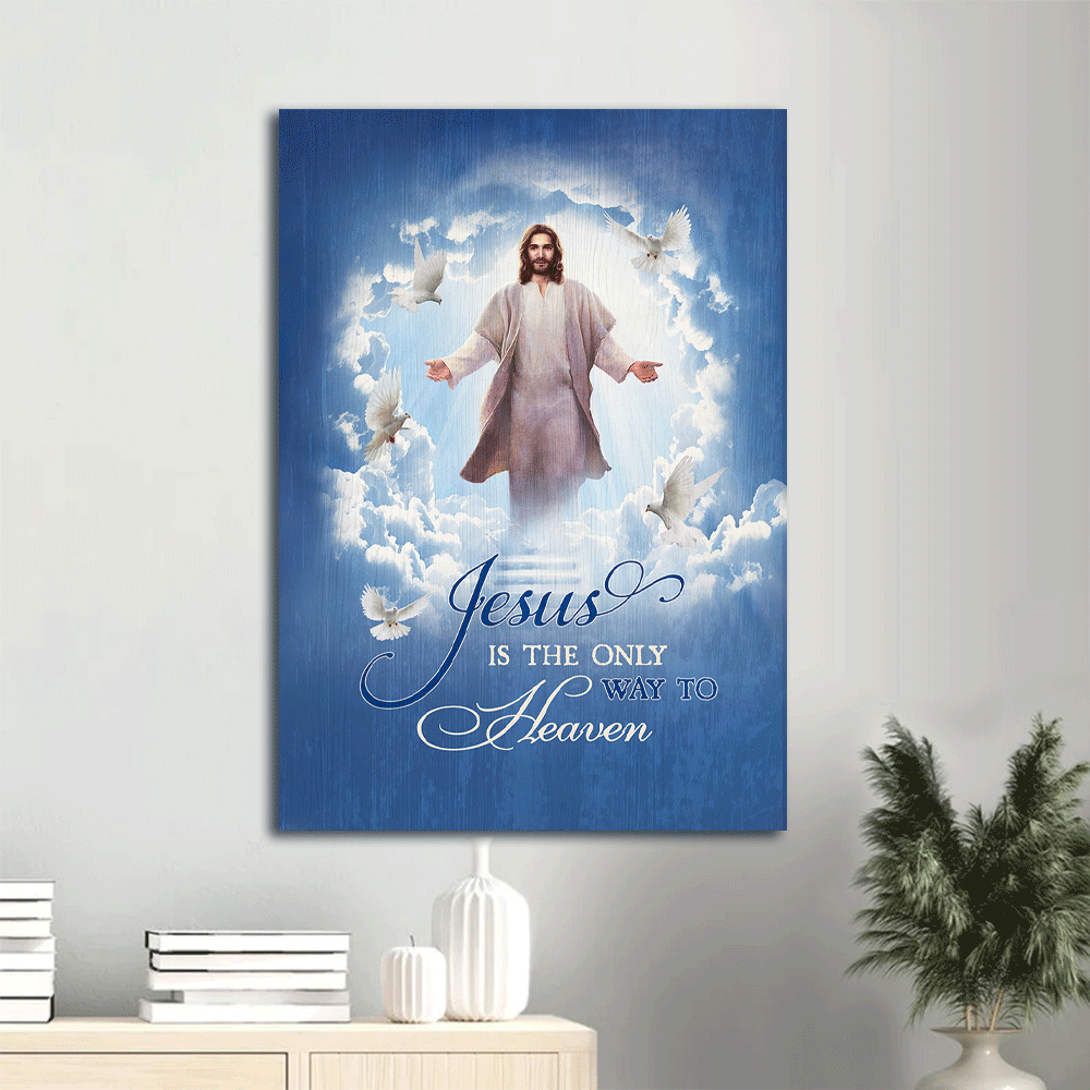 Jesus Portrait Canvas- Jesus painting, Into the hand of Jesus, White dove canvas- Gift for Christian- Jesus is the only way to heaven - Portrait Canvas Prints, Christian Wall Art