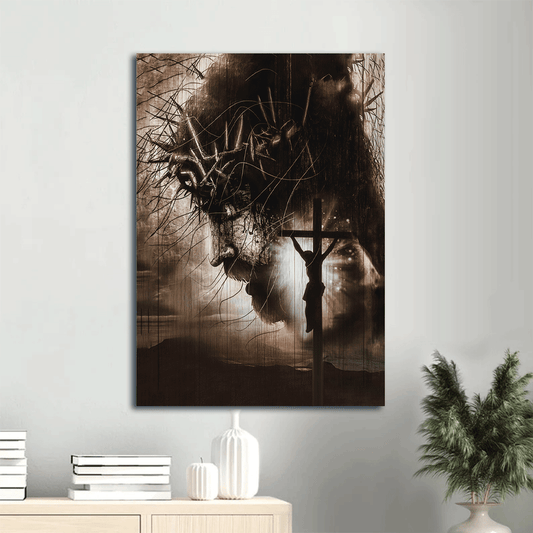 Jesus Portrait Canvas- Jesus painting, Jesus profile, The sacrifice of Jesus Christ- Gift for Christian - Portrait Canvas Prints, Christian Wall Art