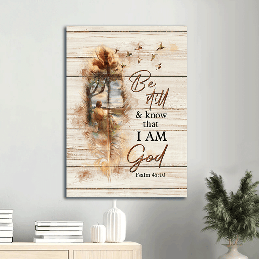 Jesus Portrait Canvas- Jesus painting, Under the old tree, Hummingbird- Gift for Christian- Be still and know that I am God - Portrait Canvas Prints, Christian Wall Art