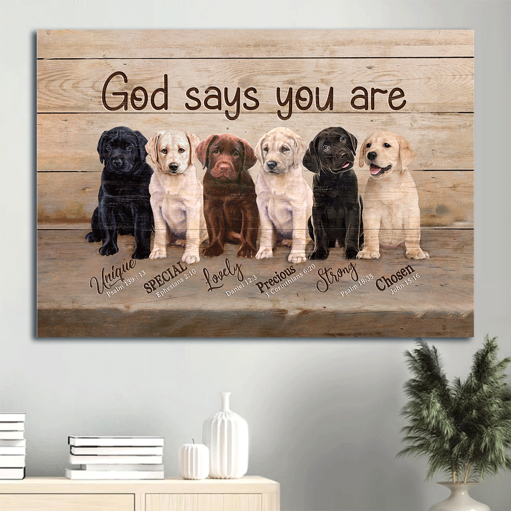 Labrador Landscape Canvas- Labrador, Puppy, Pets - Gift for Dog lover- God says you are-  Dog Landscape Canvas Prints, Wall Art