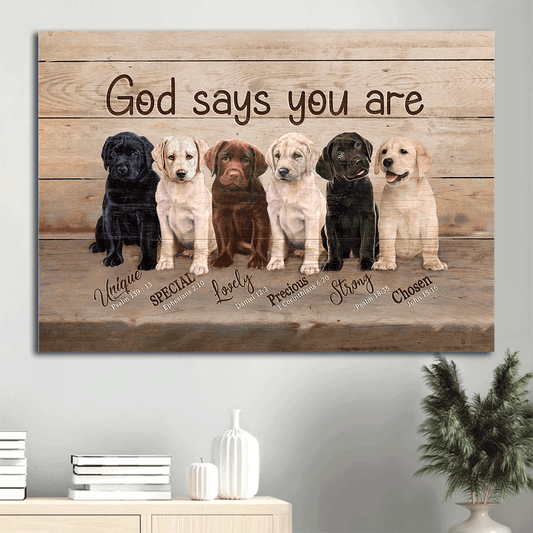 Labrador Landscape Canvas- Labrador, Puppy, Pets - Gift for Dog lover- God says you are-  Dog Landscape Canvas Prints, Wall Art