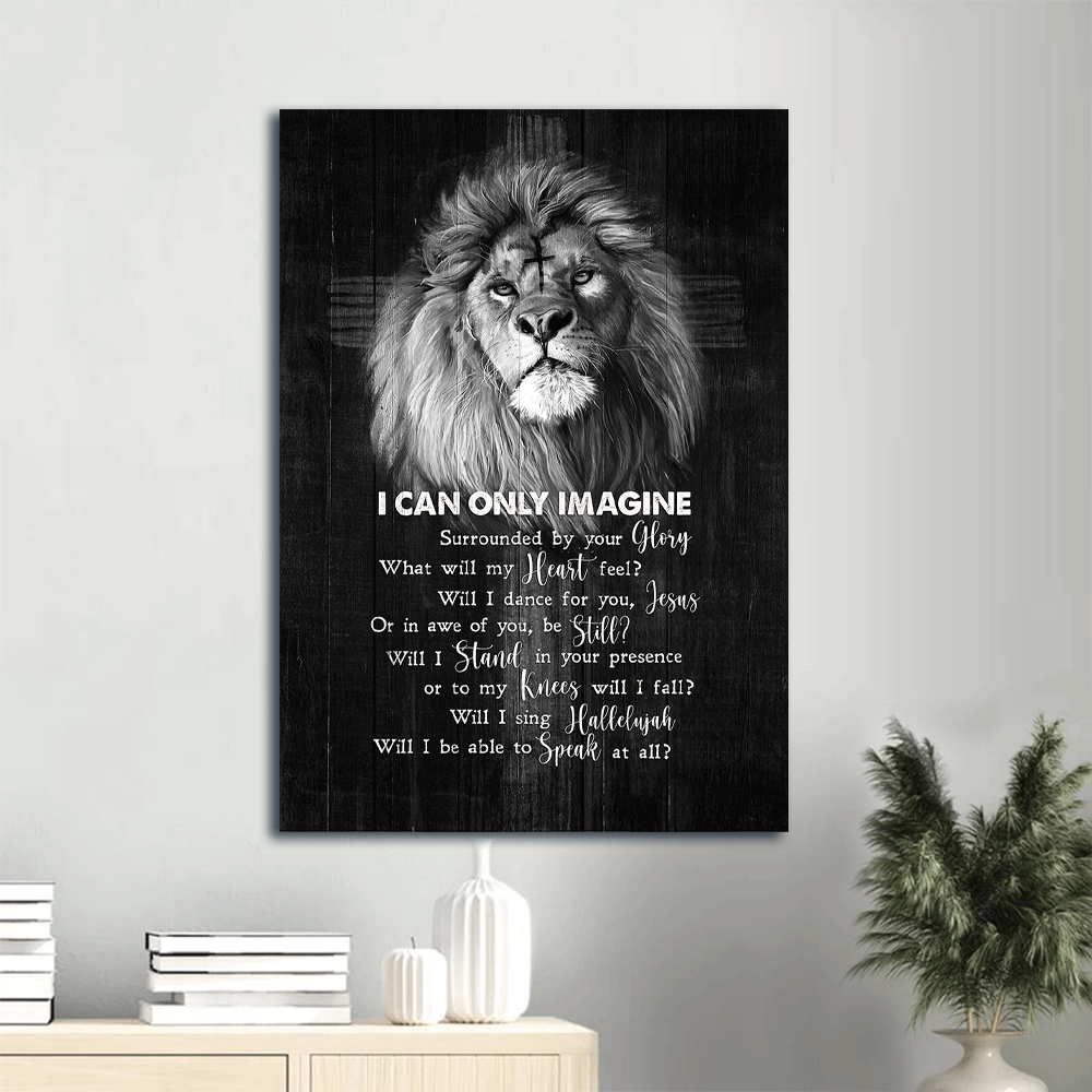 Jesus Portrait Canvas- Lion of Judah, Black and White painting- Gift for Christian- I can only imagine - Portrait Canvas Prints, Wall Art