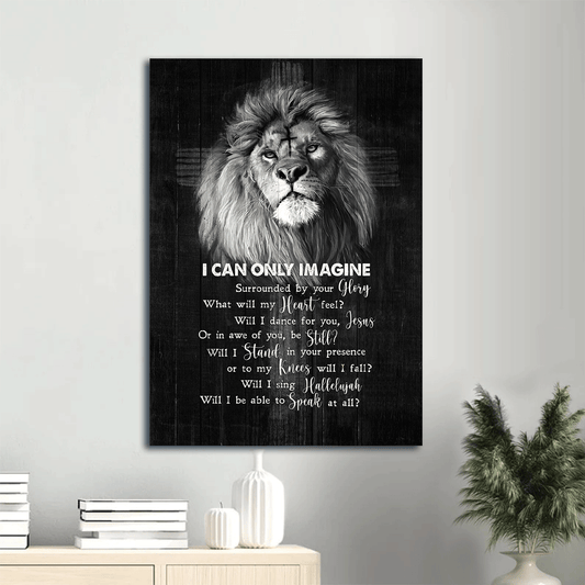 Jesus Portrait Canvas- Lion of Judah, Black and White painting- Gift for Christian- I can only imagine - Portrait Canvas Prints, Wall Art