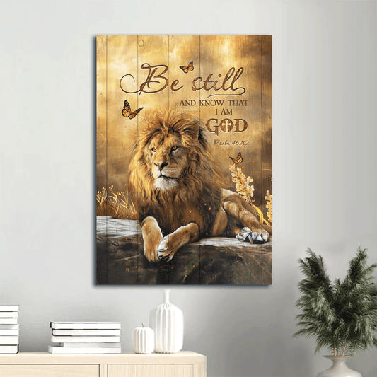 Jesus Portrait Canvas- Lion of Judah, The amazing lion, Butterfly canvas- Gift for Christian- Be still and know that I am God - Portrait Canvas Prints, Wall Art