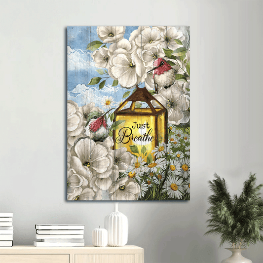 Jesus Portrait Canvas- Pretty lantern, Camellia forest, Cute hummingbird, Just breathe- Gift for Christian - Portrait Canvas Prints, Christian Wall Art