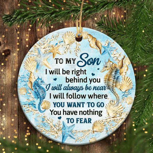 Perfect Christmas Gifts, Birthday Gift For Son, Christmas Ceramic Ornaments, Starfish, Hippocampusand, Conch, Coral, Will Be Right Behind You