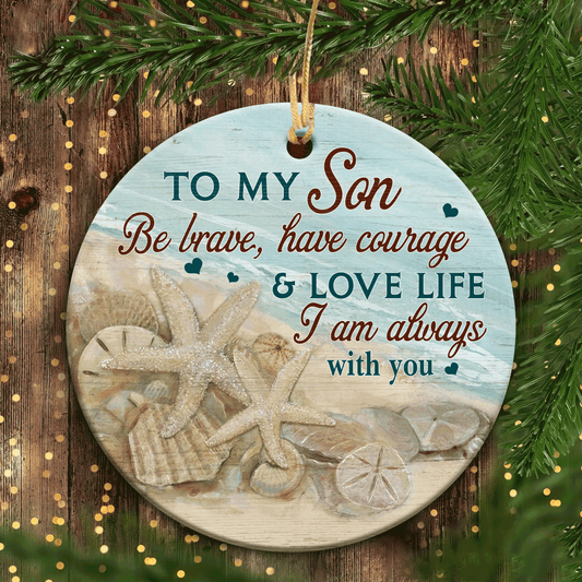 Perfect Christmas Gifts, Birthday Gift For Son, Starfish on Beach Ornaments, Christmas Ceramic Ornaments, I'm Always With You