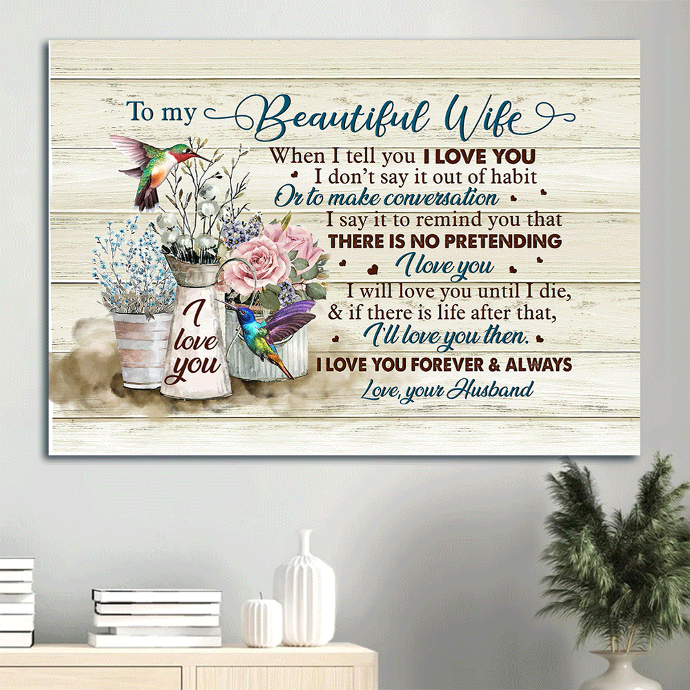 Gift For Wife Landscape Canvas - To My Wife, Baby Flower, Rose Drawing, Couple Canvas - Valentine's Day Gift For Couple, Spouse, Lover - I Will Love You Until I Die