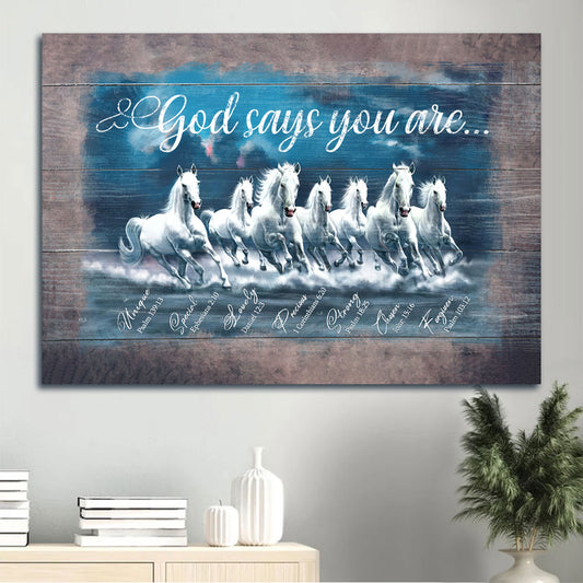 Jesus Landscape Canvas - White Horse Canvas - Gift For Christian -  God Says You Are Canvas