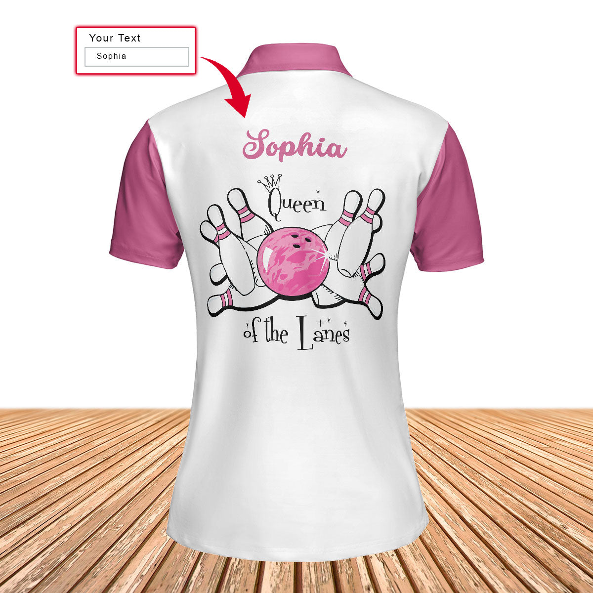Personalized Mom Bowling Women Polo Shirt, Queen Of The Lanes Custom Short Sleeve Shirt For Female