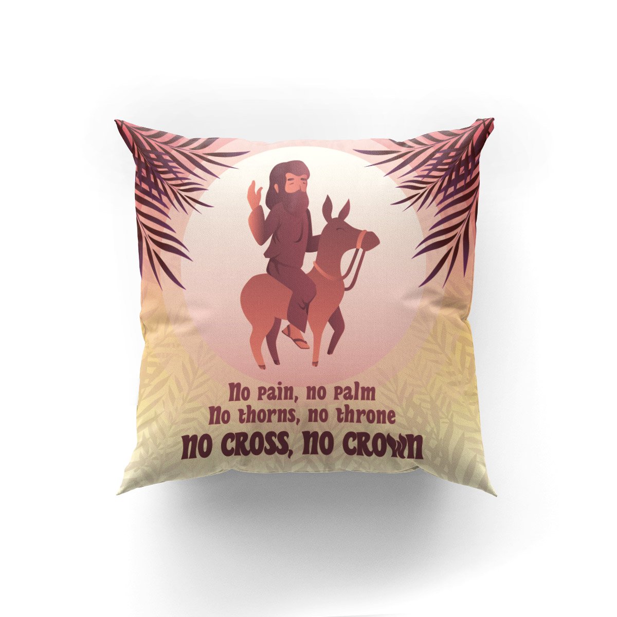 Bible Verse Pillow - Scripture Pillow - God Pillow - No Cross No Crown - Jesus Pillow