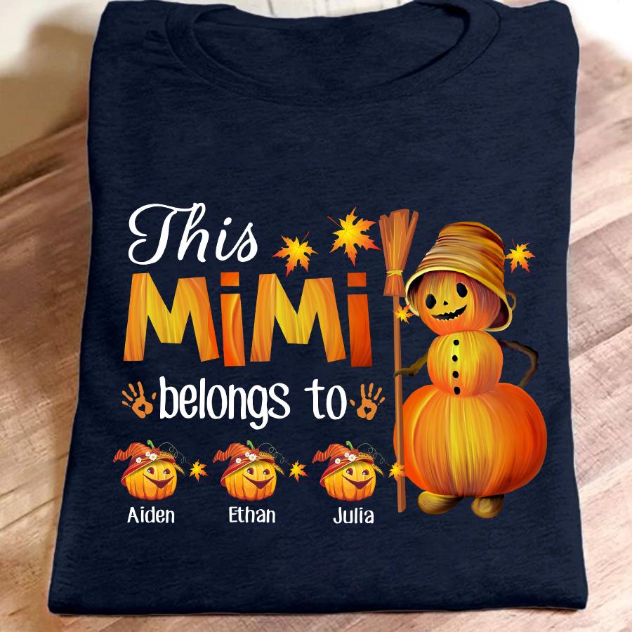 Mimi and Kids Custom Name T-shirt, This Mimi Belongs To Personalized Shirt - Perfect Gift For Gigi, Nana, Mimi, Grandma