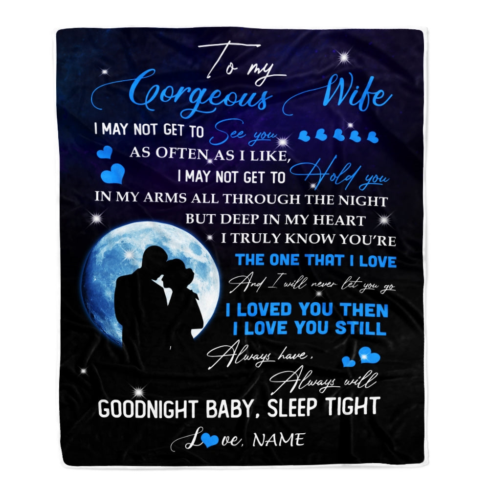 Personalized Gift For Wife Blankets - To My Gorgeous Wife, Couple Blanket - Custom Romantic Gift For Wife From Husband, Newlyweds, Birthday, Anniversary Wedding, Christmas, Valentine's Day Blanket