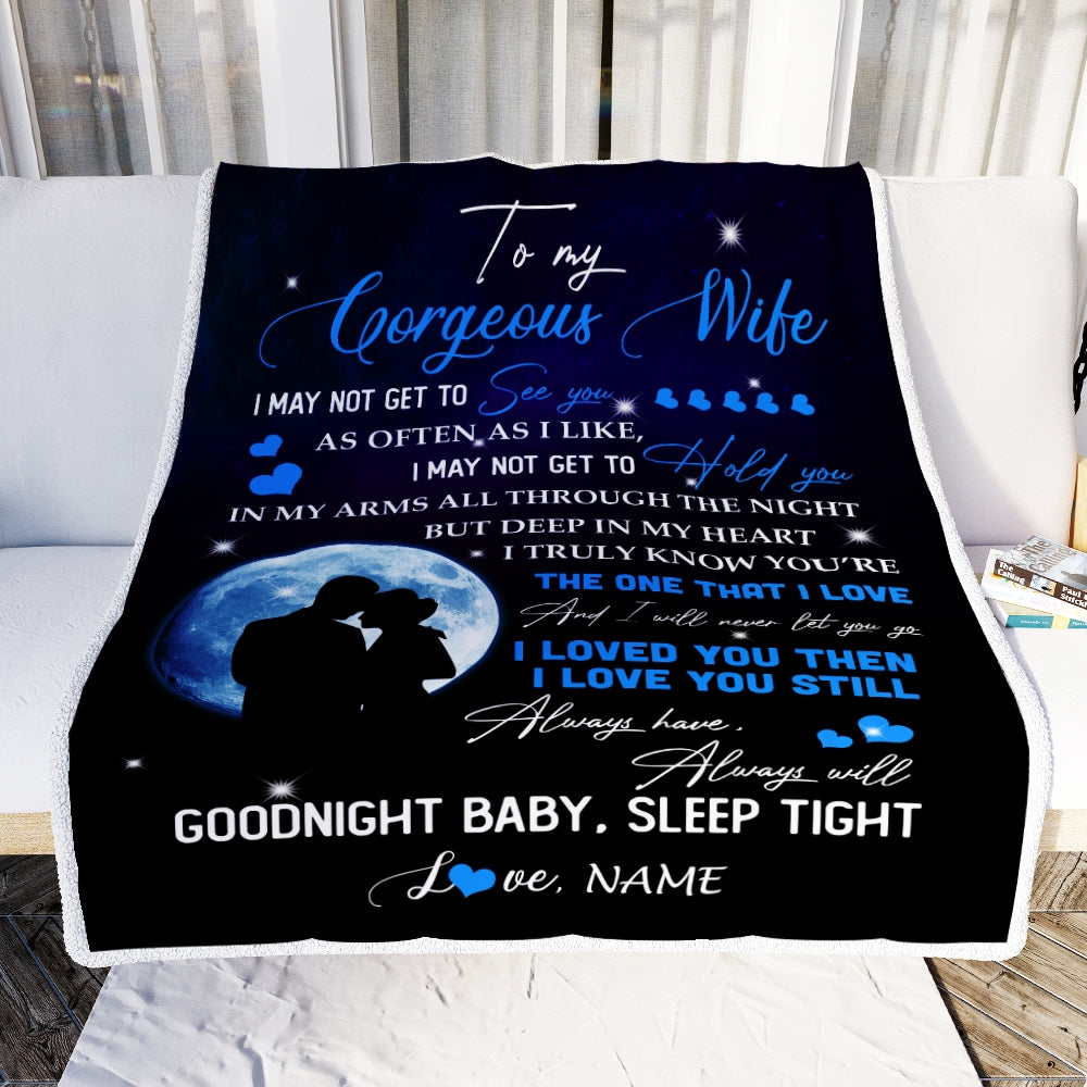 Personalized Gift For Wife Blankets - To My Gorgeous Wife, Couple Blanket - Custom Romantic Gift For Wife From Husband, Newlyweds, Birthday, Anniversary Wedding, Christmas, Valentine's Day Blanket