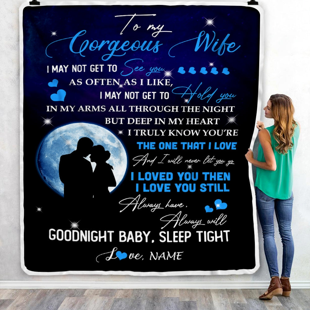 Personalized Gift For Wife Blankets - To My Gorgeous Wife, Couple Blanket - Custom Romantic Gift For Wife From Husband, Newlyweds, Birthday, Anniversary Wedding, Christmas, Valentine's Day Blanket