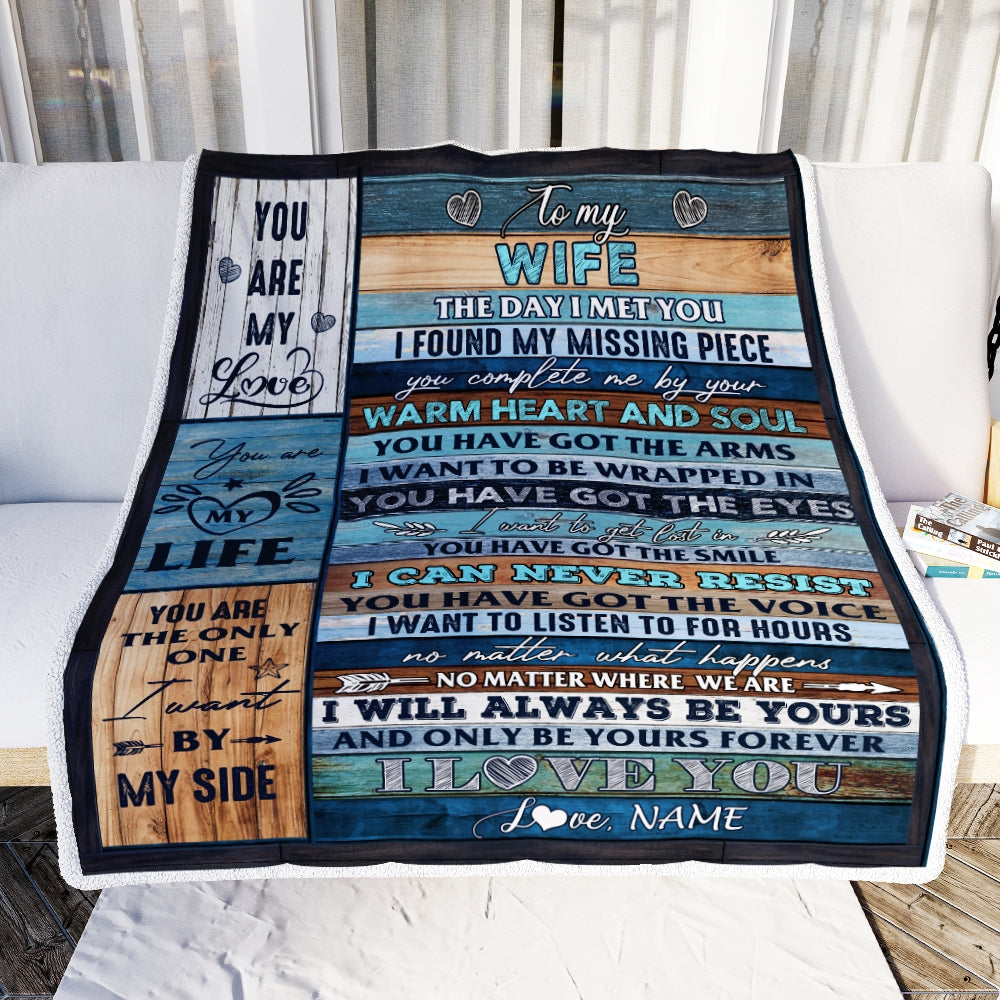 Personalized To My Wife Blanket From Husband, I Love You Blessing Sweet Wife Birthday, Wedding Anniversary Customized Fleece Blanket, Valentine's Day Gift For Her From Husband