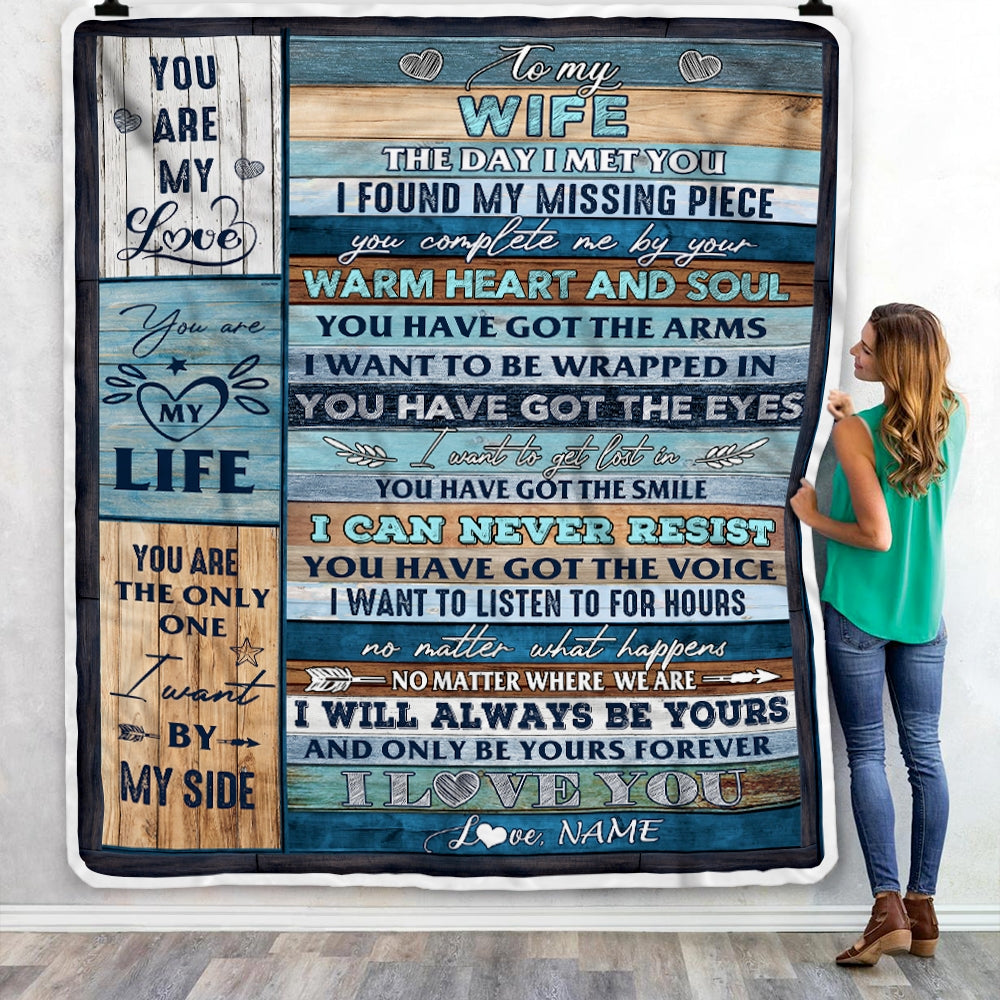 Personalized To My Wife Blanket From Husband, I Love You Blessing Sweet Wife Birthday, Wedding Anniversary Customized Fleece Blanket, Valentine's Day Gift For Her From Husband
