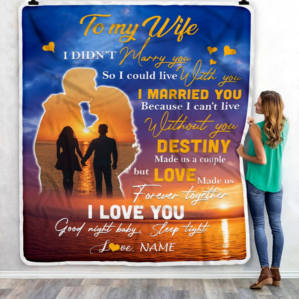 Gift For To Wife, Personalized To My Wife Blanket From Husband, love Made Us Forever Together Wife Valentines Day Birthday Wedding Anniversary Christmas Fleece Blanket