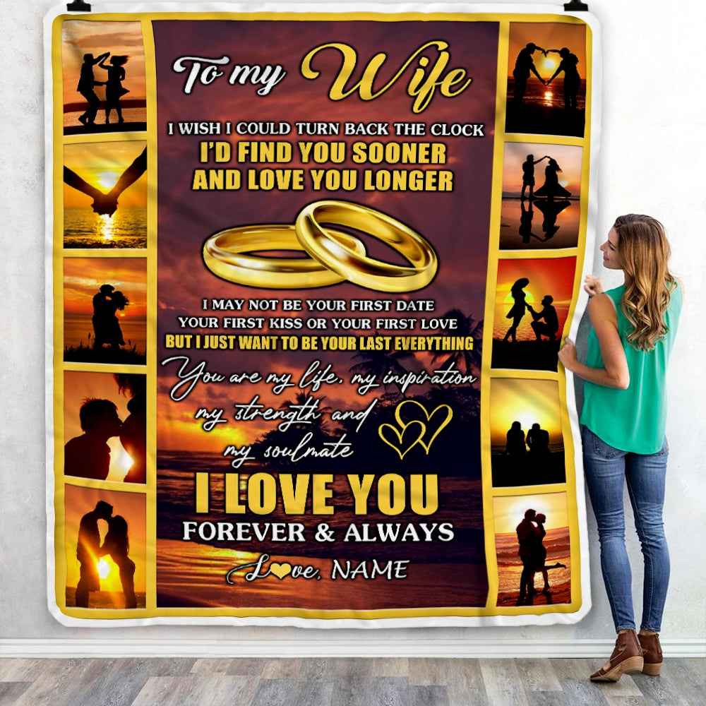Gift For To Wife, Personalized To My Wife Blanket From Husband,Sunset I Love You - Valentine, Christmas, Wedding, Anniversary Fleece Blanket