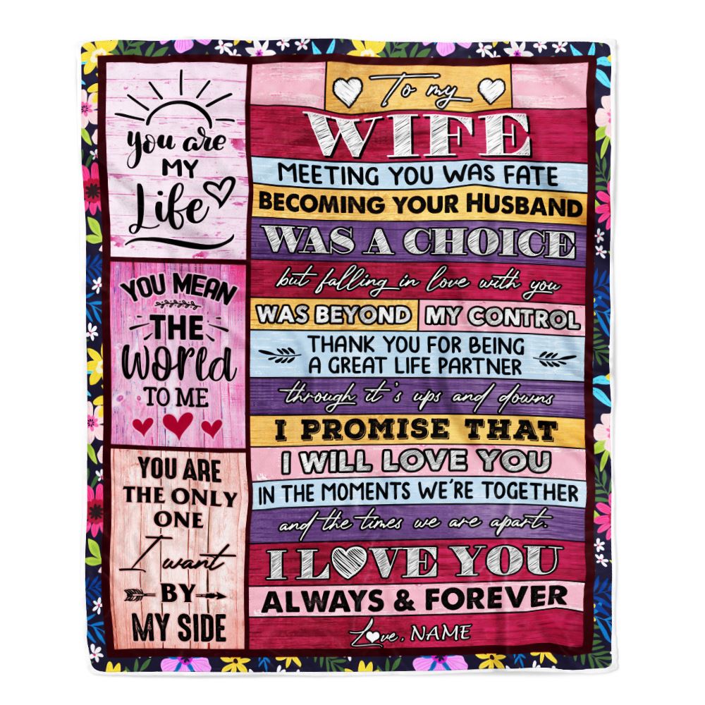Gift For Wife, Couple Blanket, You Are My Love Blanket, You Mean The World To Me Blanket - Valentine, Christmas, Wedding Anniversary Fleece Blanket