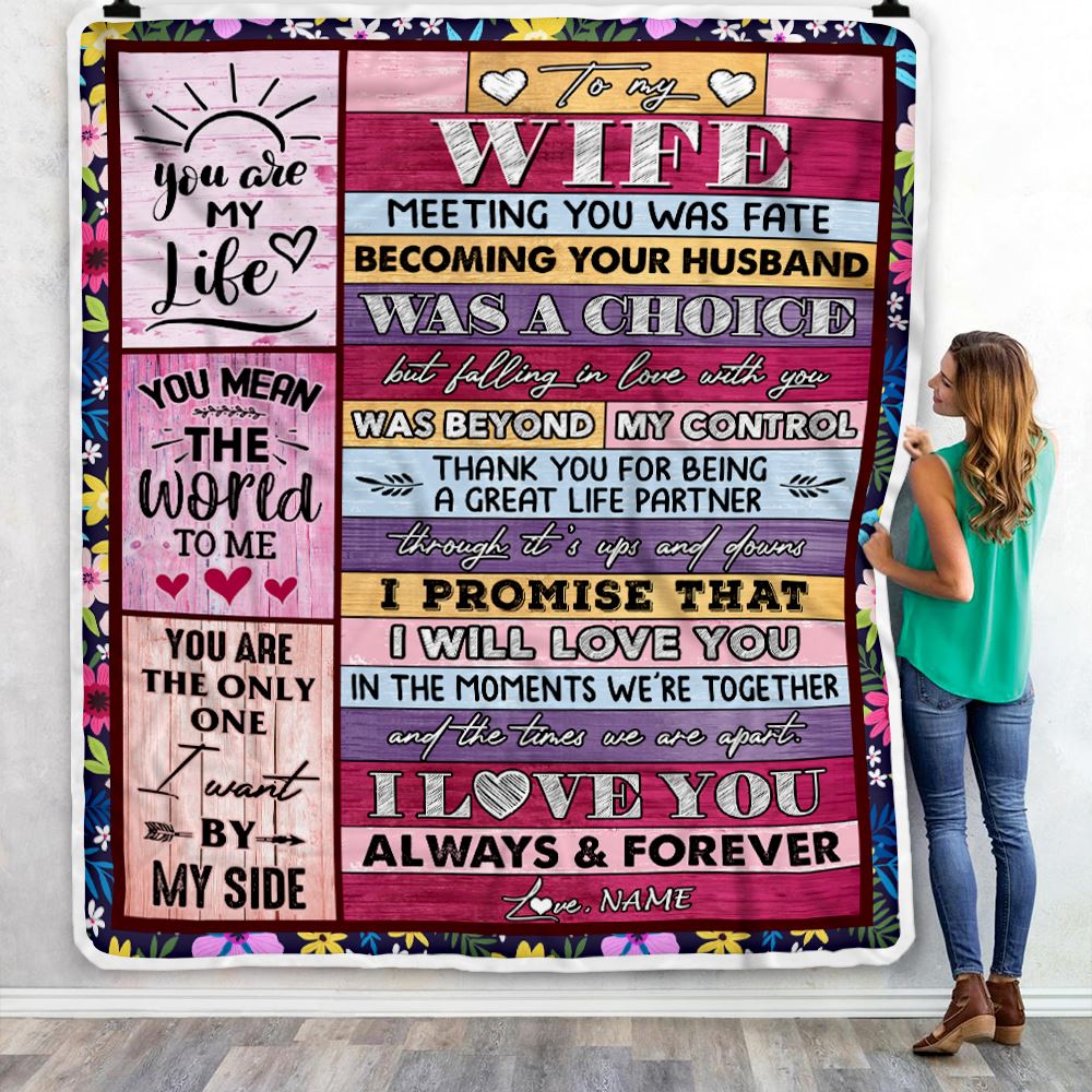 Gift For Wife, Couple Blanket, You Are My Love Blanket, You Mean The World To Me Blanket - Valentine, Christmas, Wedding Anniversary Fleece Blanket