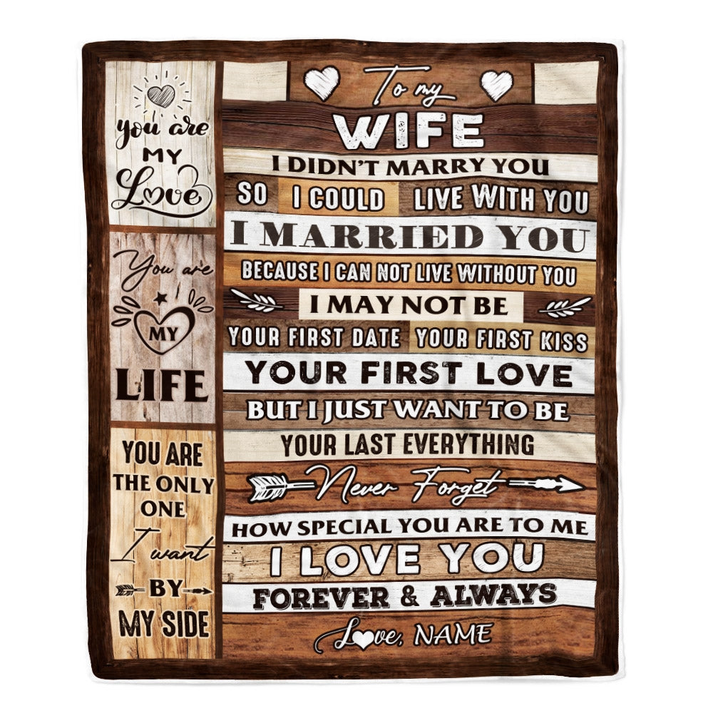 Gift For Wife, Couple Blanket, Wood imitation Blanket,You Are My Love, You Are My Life Blanket - Valentine, Christmas, Wedding Anniversary Fleece Blanket