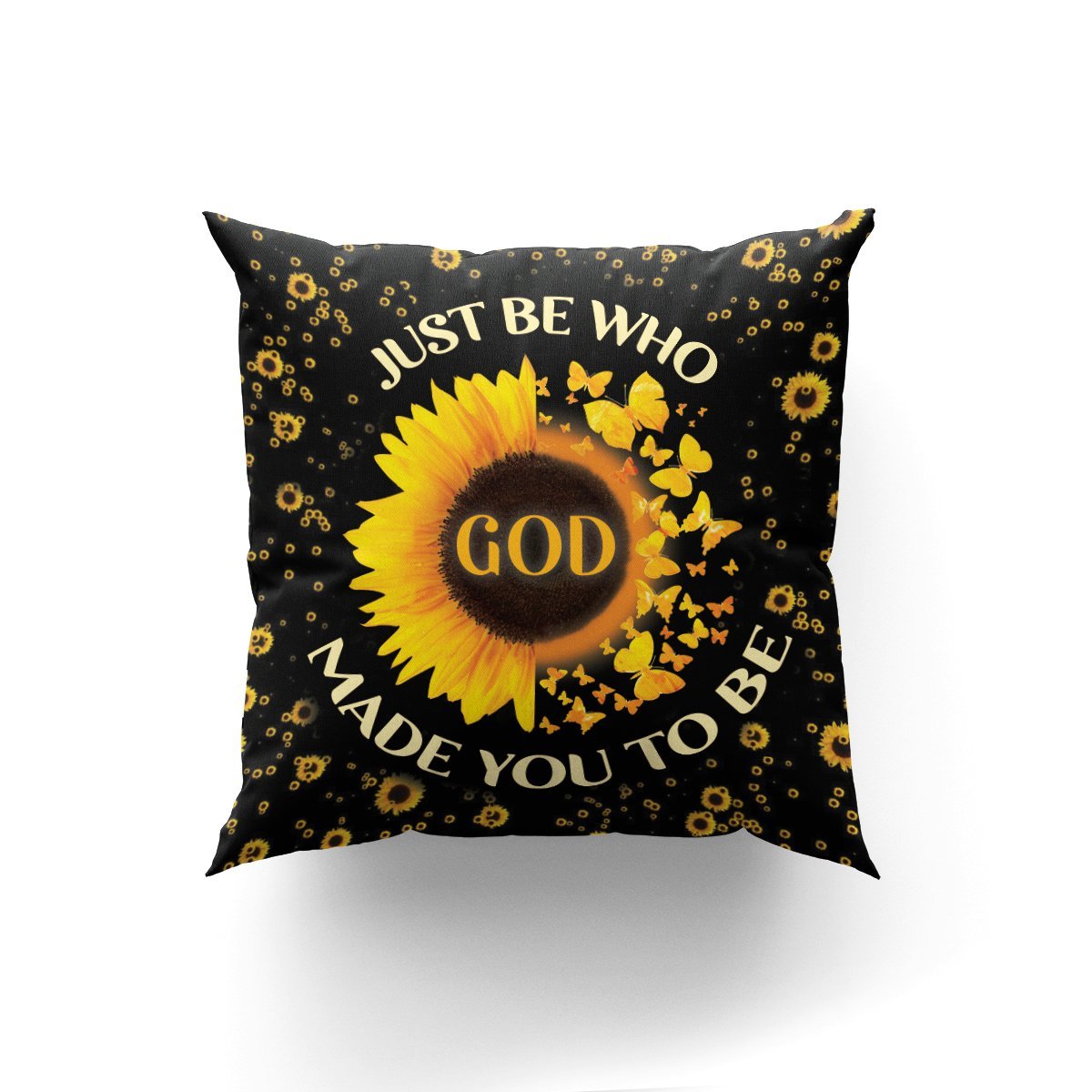 Bible Verse Pillow - Scripture Pillow - God Pillow - Be Who God Made You To Be - Sunflower And Butterfly Pillow