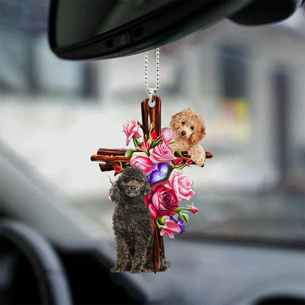 Poodle Roses and Jesus Ornament - Gift For Poodle Lovers - Gift For Dog Mom, Dog Lover, Dog Owner