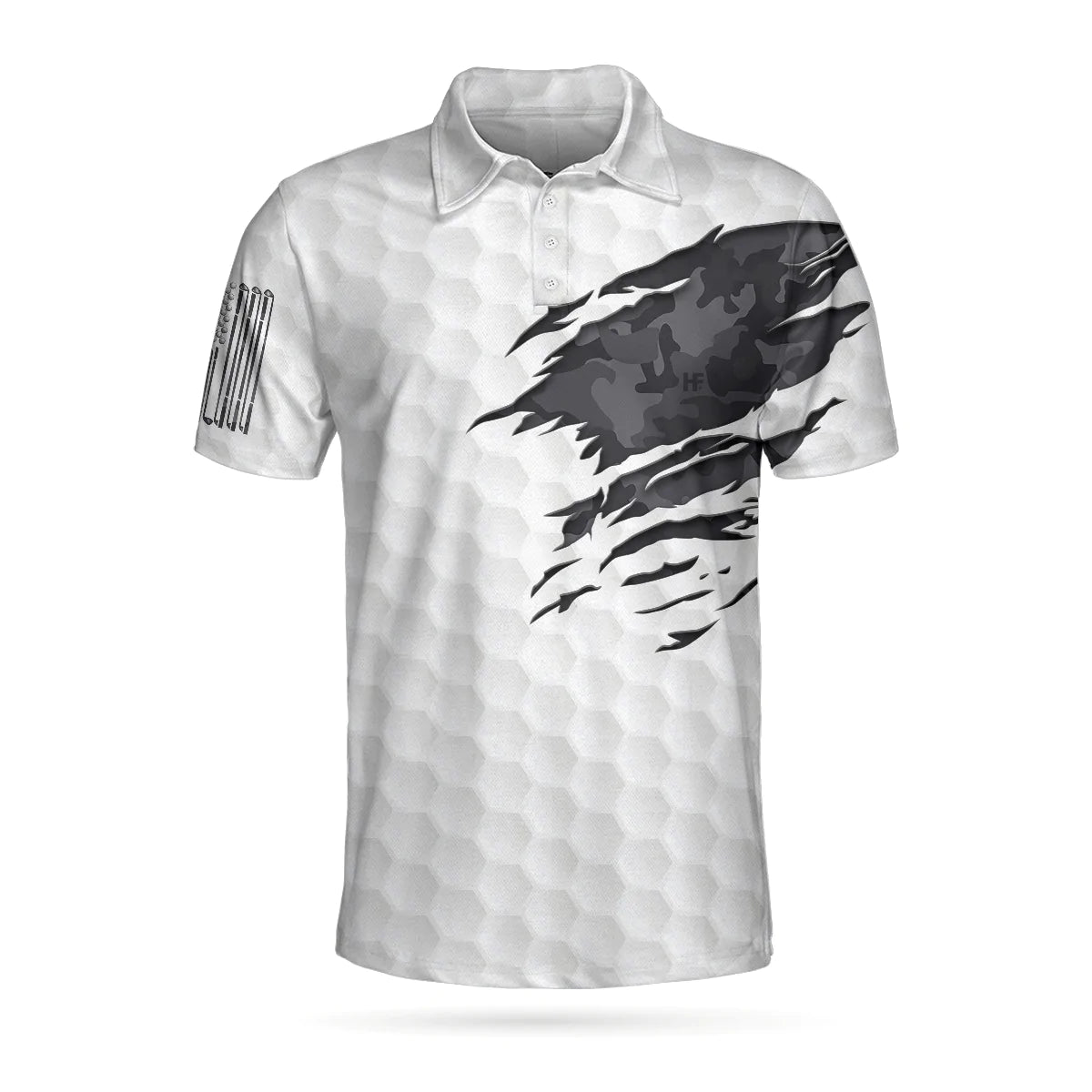 Ripped Vintage Golfing Skull Camouflaged Men Polo Shirt, Talk Birdie To Me Golf Pattern Polo Shirt, Best Golf Shirt For Men