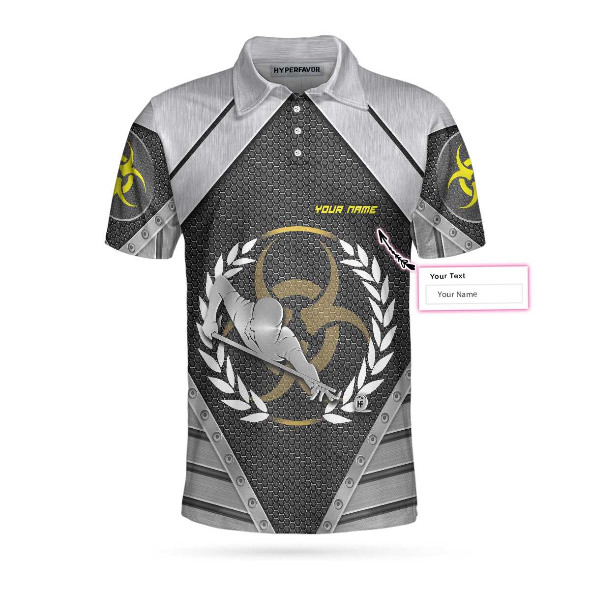 Silver Billiards Custom Polo Shirt, Personalized Billiards Shirt For Men, Billiards Polo Shirt - Perfect Custom Gift For Billiards Player, Golfers