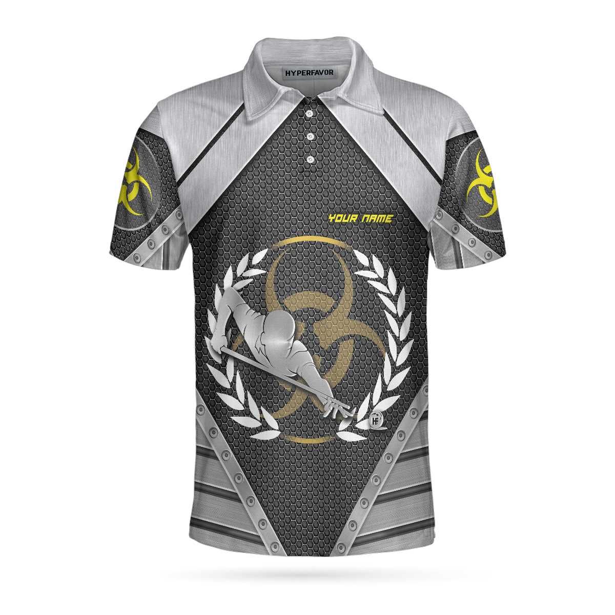 Silver Billiards Custom Polo Shirt, Personalized Billiards Shirt For Men, Billiards Polo Shirt - Perfect Custom Gift For Billiards Player, Golfers